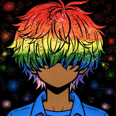 manga boy fluffy hair covering his eyes