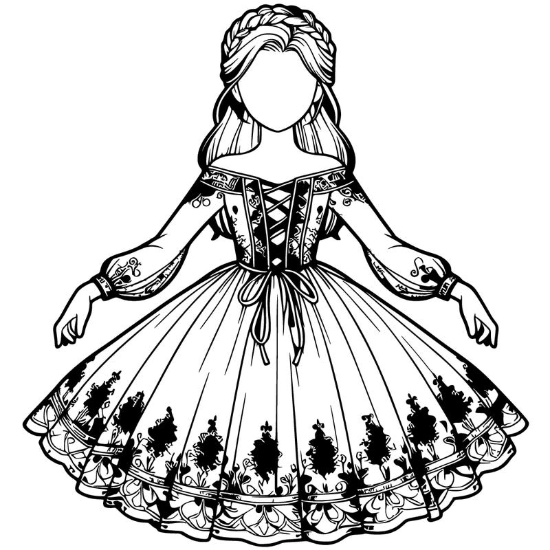 realistic girl with detailed dress