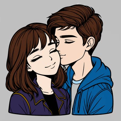 realistic girl and boy  love