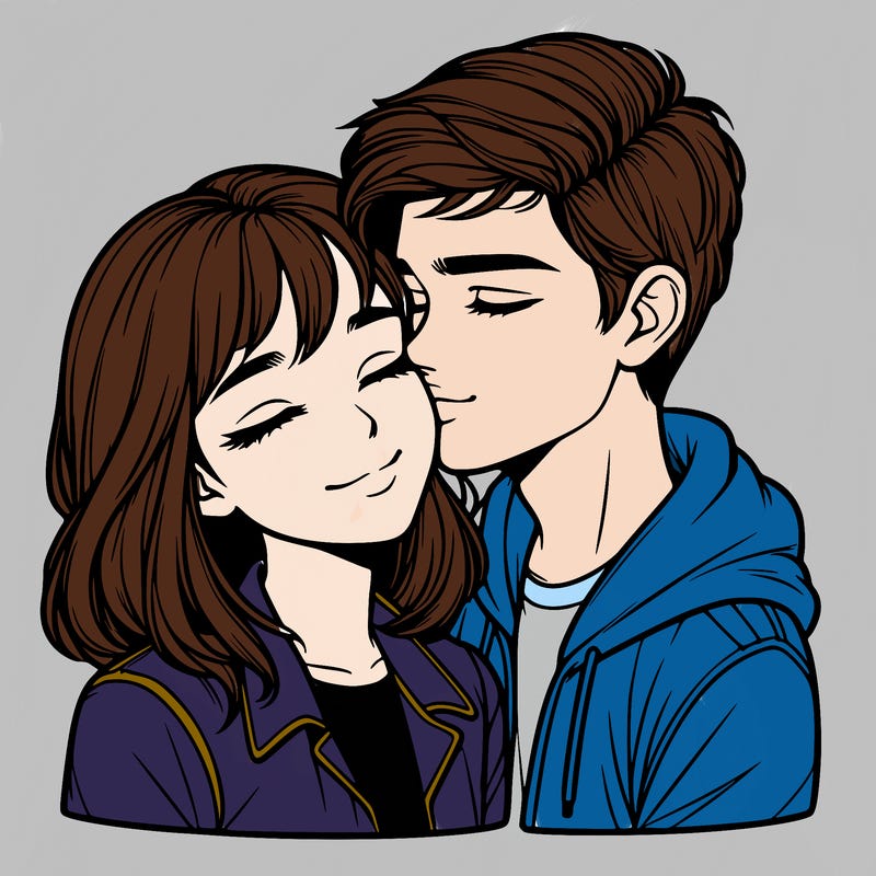 realistic girl and boy  love