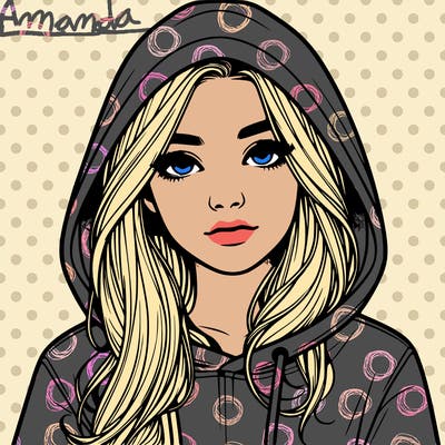 realistic girl with a hoodie