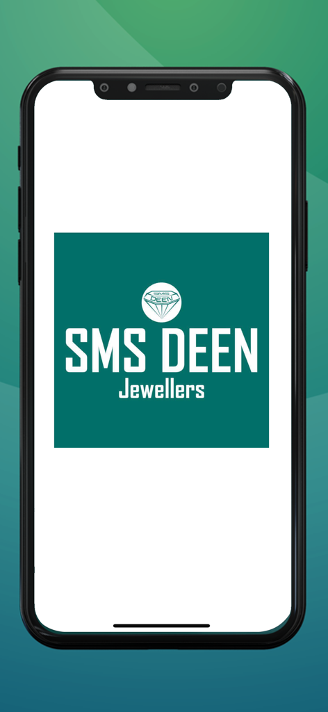SMS DEEN Jewellers logo displayed on a mobile phone