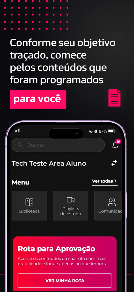 Afya Papers app interface showing a personalized study path for medical board exams