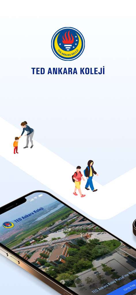 TED Ankara Koleji - TED Ankara Koleji app interface showing school logo and campus login screen