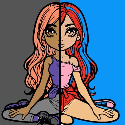 realistic girl split