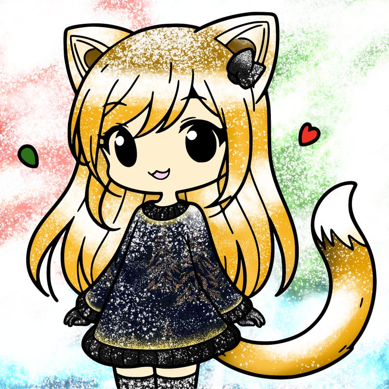 girl with cat ears and tail