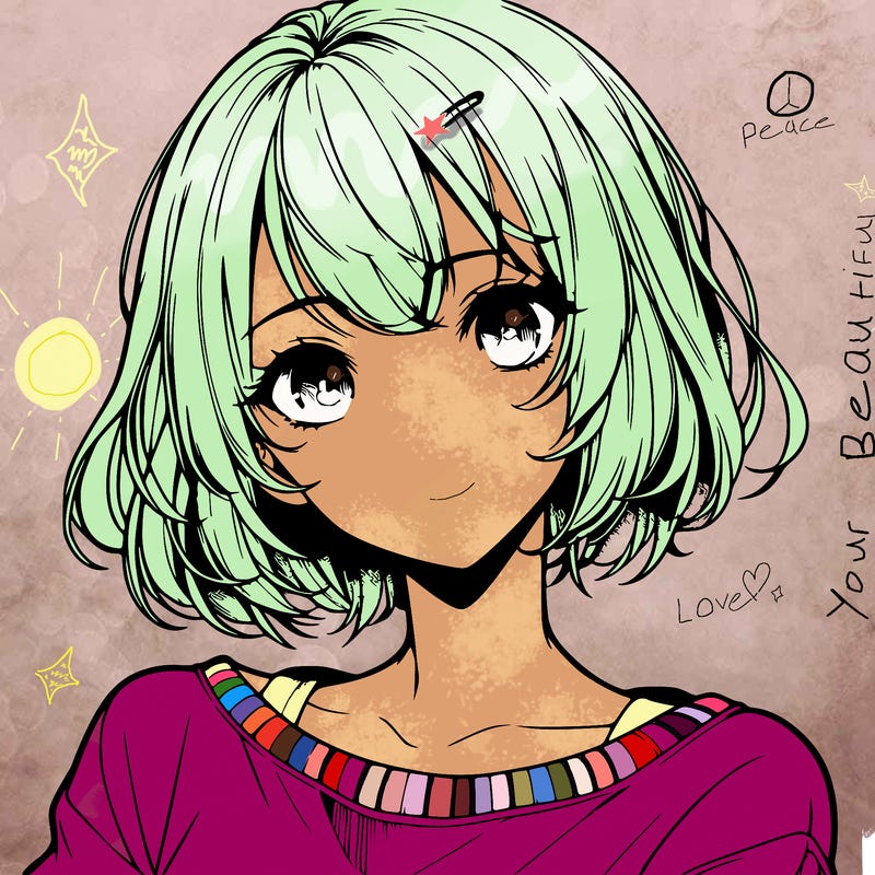 pretty realistic anime girl with short hair