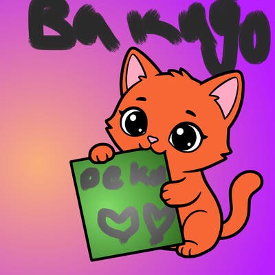 a small cat with a blank sheet of paper in its hand. the cat is sooooooo cute!