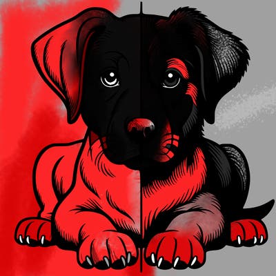 realistic dog split picture