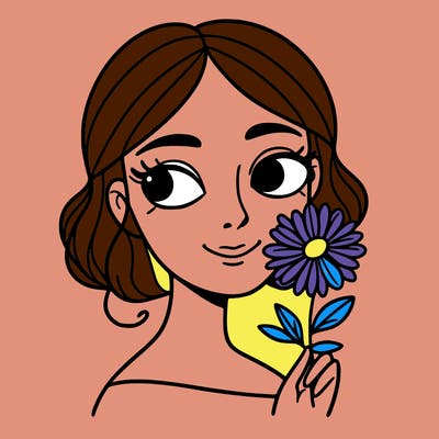 a woman with a flower