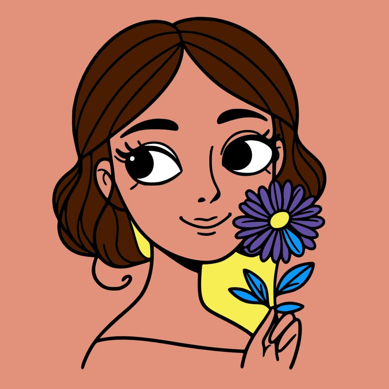 a woman with a flower