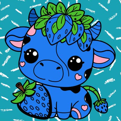 cute strawberry cow