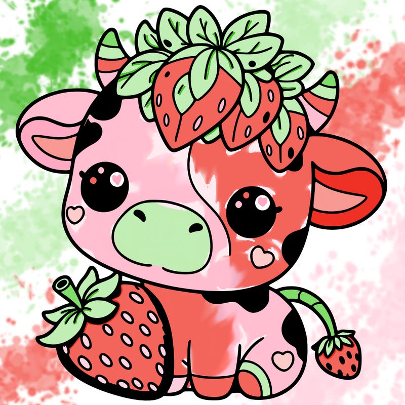 cute strawberry cow