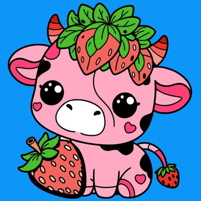 cute strawberry cow