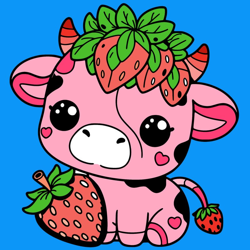 cute strawberry cow