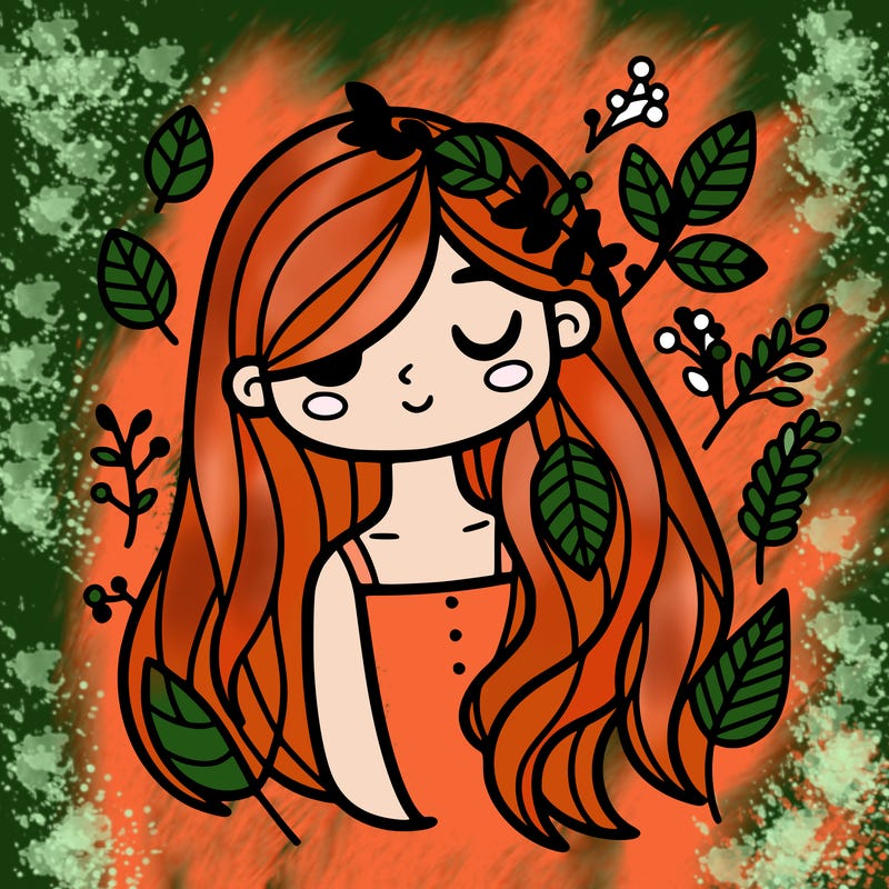 nature girl with long hair