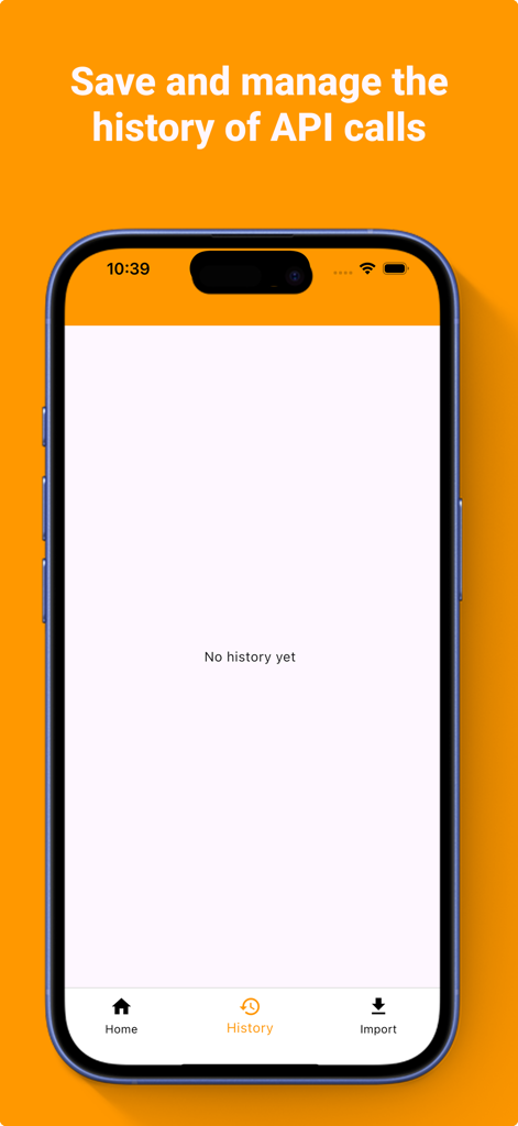 PostMan - API Client - Captura de pantalla de la pantalla de historial de la aplicación móvil PostMan mostrando un registro de llamadas API anteriores en un iPhone