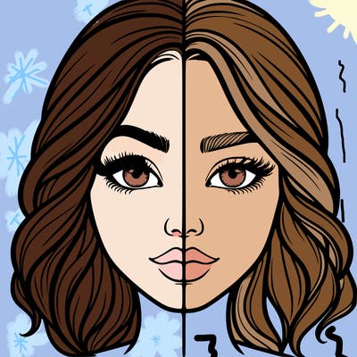 realistic girl split half