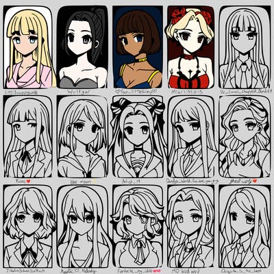 girls that look diffrent anime