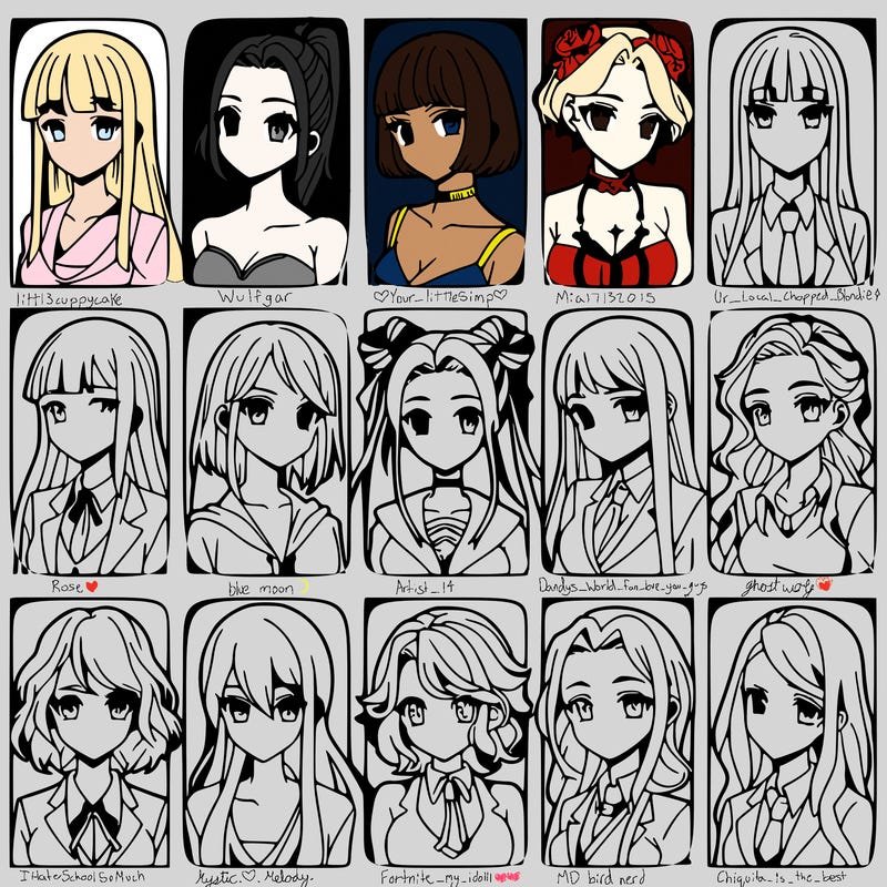 girls that look diffrent anime