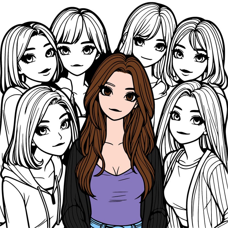 a group of girls realistic