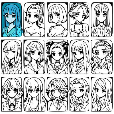 girls that look diffrent anime