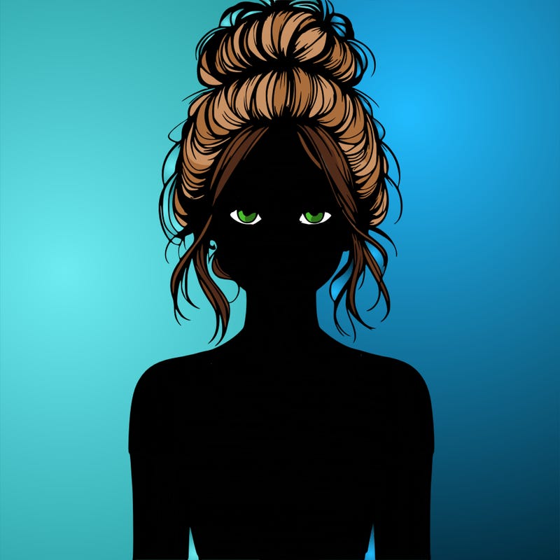 realistic girl with messy bun and croptop