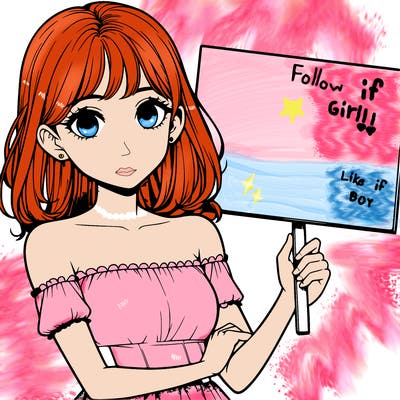 realistic pretty girl holding blank sign