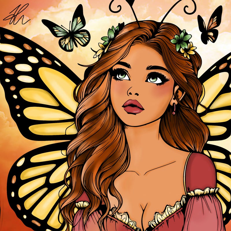 butterfly fairy realistic girl