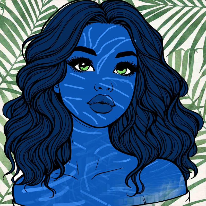 realistic girl with wavy hair and lips