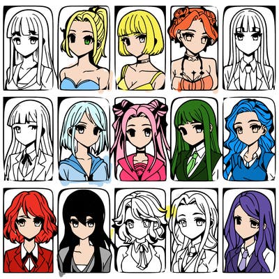 girls that look diffrent anime