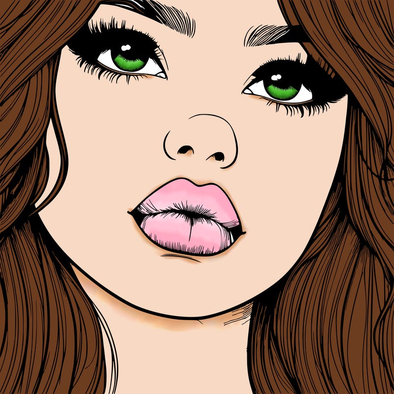 really realistic girl with lips