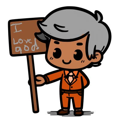 cute person with a sign