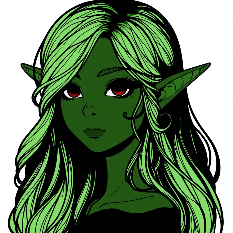 elf girl realistic dark fantasy