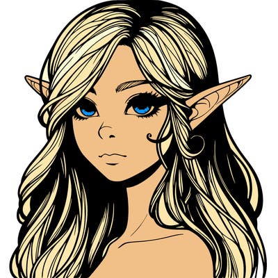elf girl realistic dark fantasy