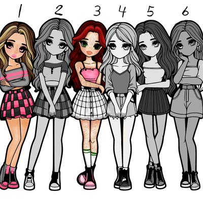 a group of girls realistic