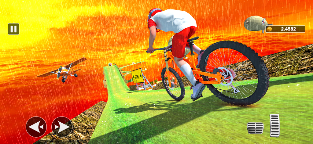 Bmx Skate Bicycle Games - Juego de carreras extremas de bicicletas de montaña BMX en una pista cuesta abajo durante la lluvia