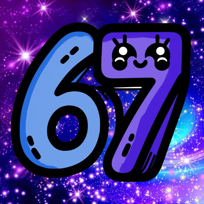 the numbers 67