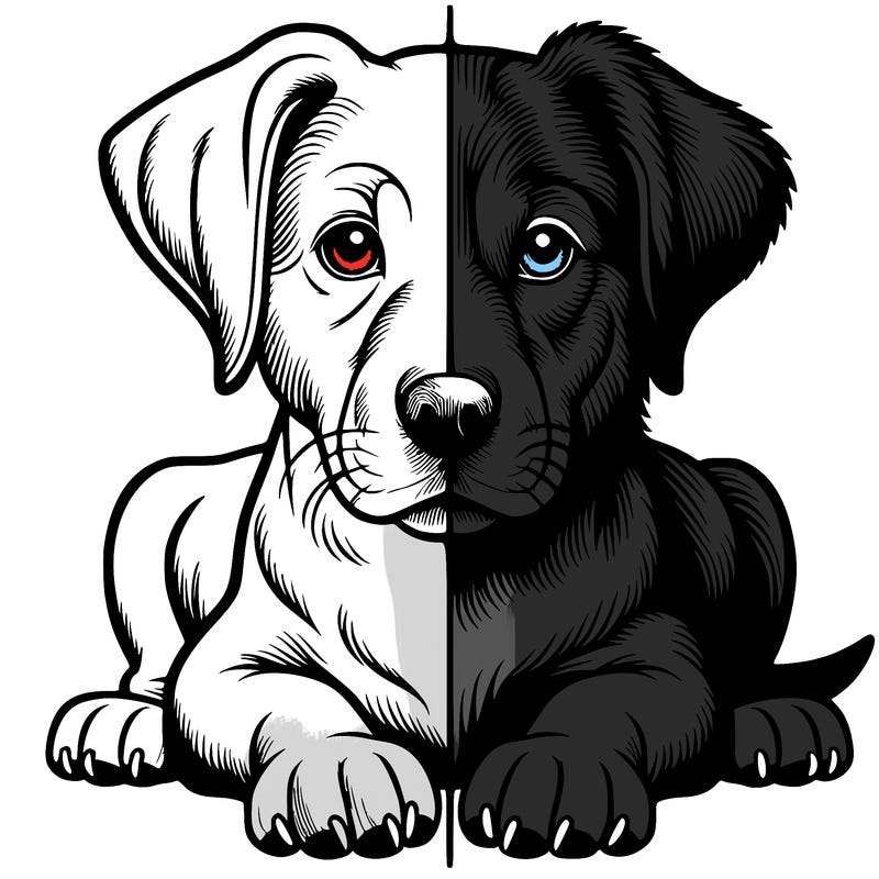 realistic dog split picture