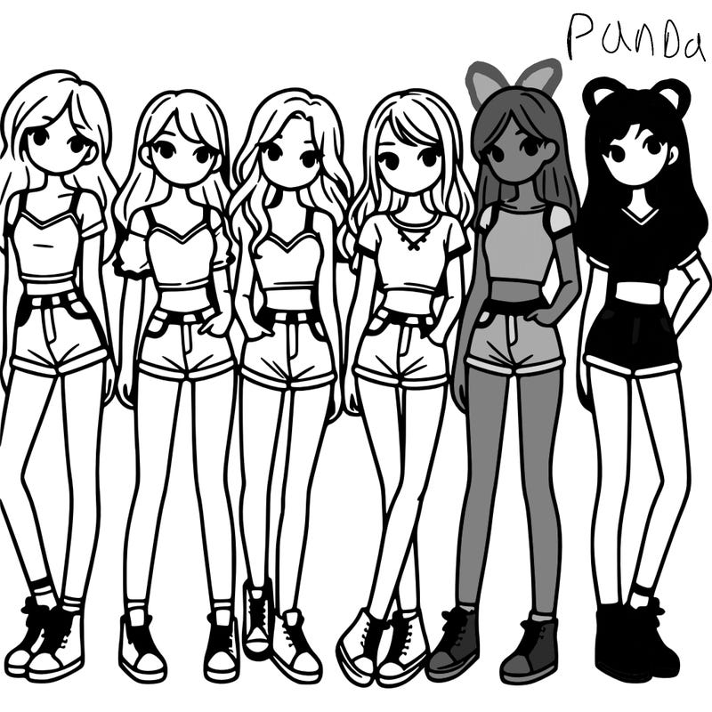 a group of girls wearing crop tops and shorts