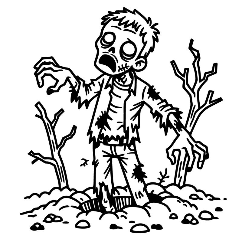 zombie coming out of the ground