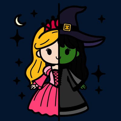 split princess and witch
