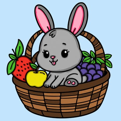 bunny in a fruit basket