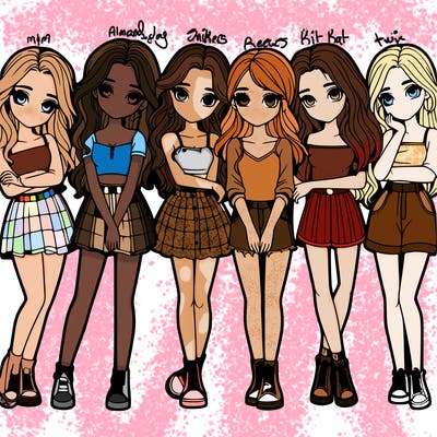 a group of girls realistic