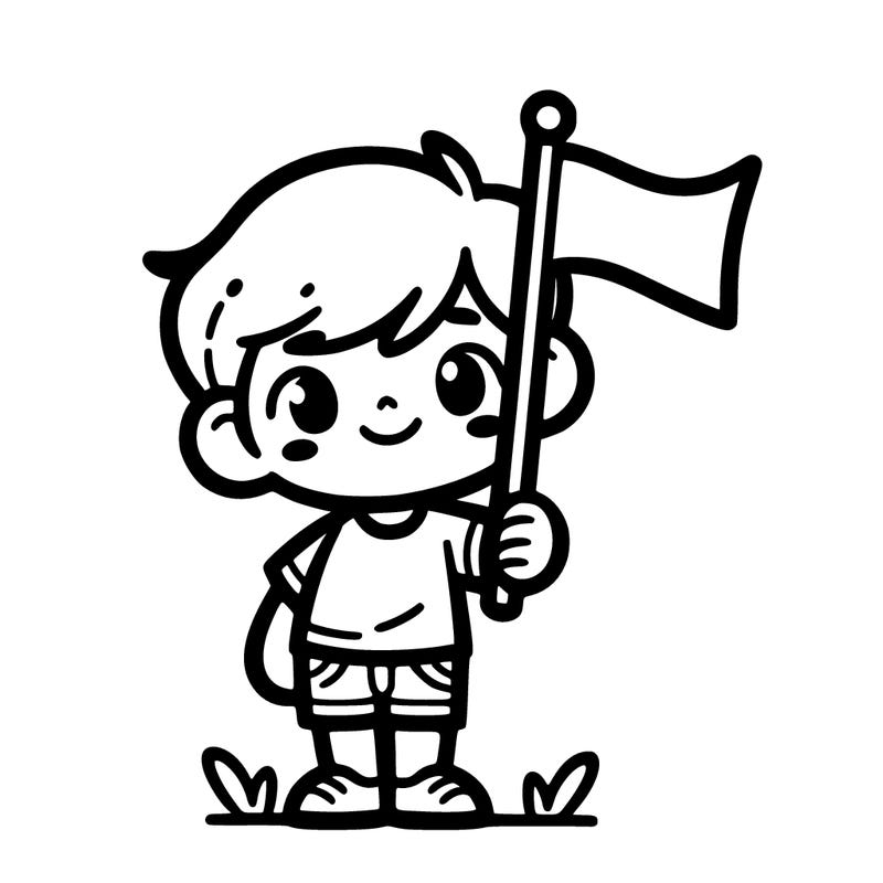 child holding a flag