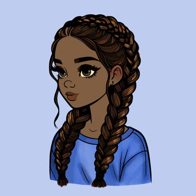 realistic girl with braids