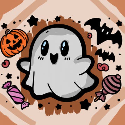 halloween cute little ghost