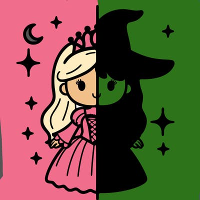 split princess and witch