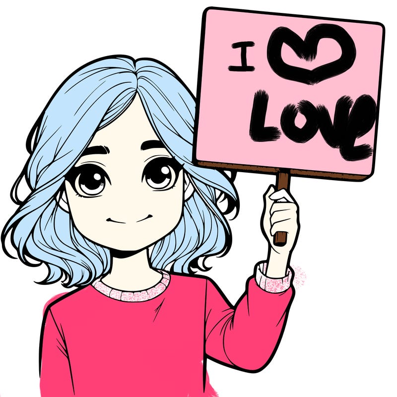 realistic girl holding up a sign