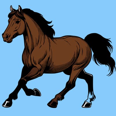 realistic horse running